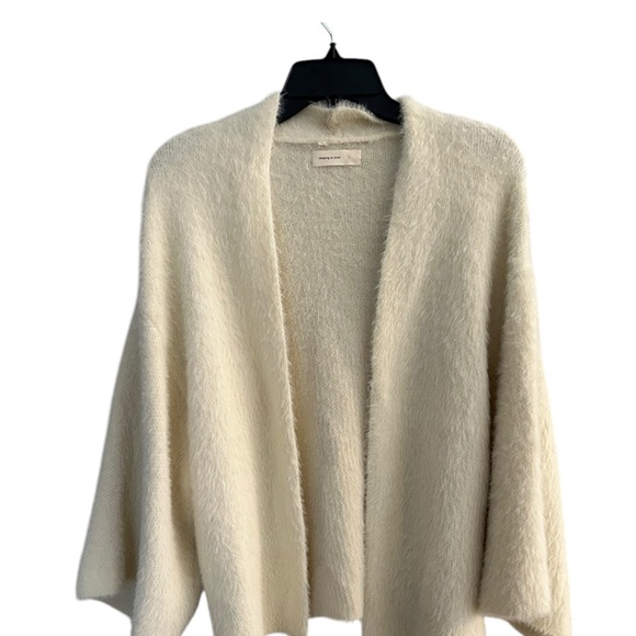 Sleeping on Snow Anthropology cardigan open front Kimono cozy soft Ivory W OS - Picture 4 of 9